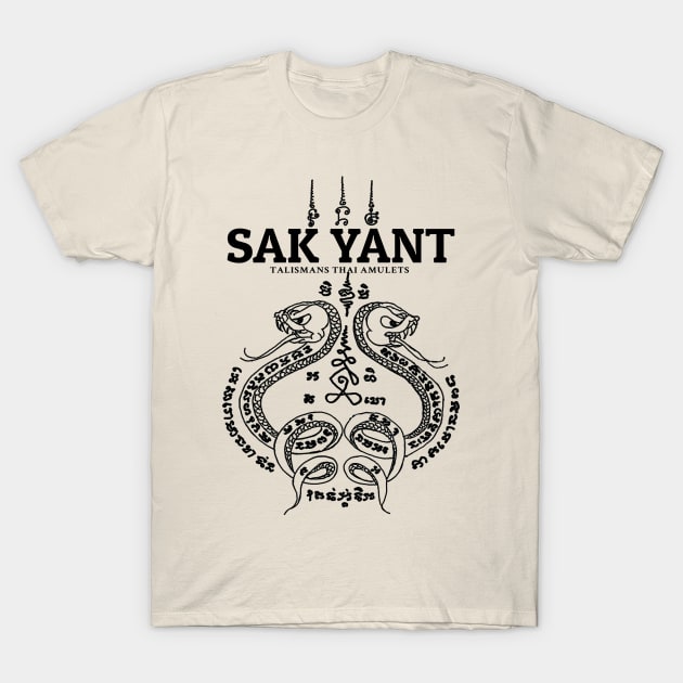 Vintage Muay Thai Sak Yant Snake T-Shirt by KewaleeTee